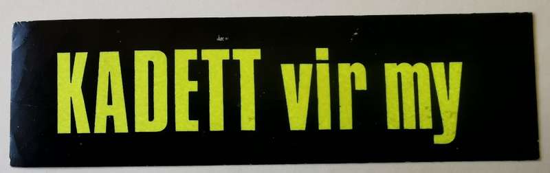 Vintage Opel Kadett `Kadett vir my` car sticker