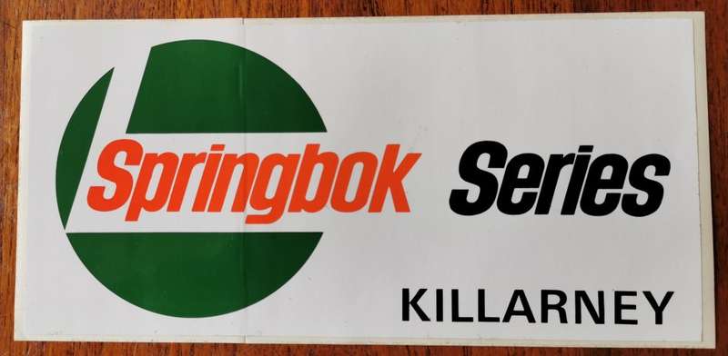 Vintage SA Motor Racing advertising decal sticker - Springbok Series Killarney