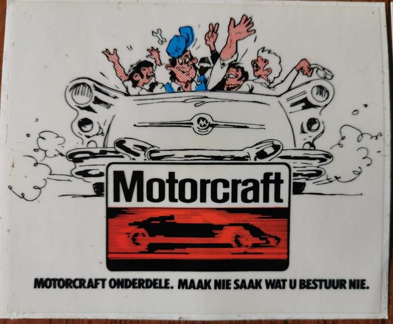 Lot of 5 vintage Afrikaans Motorcraft Parts car decal stickers