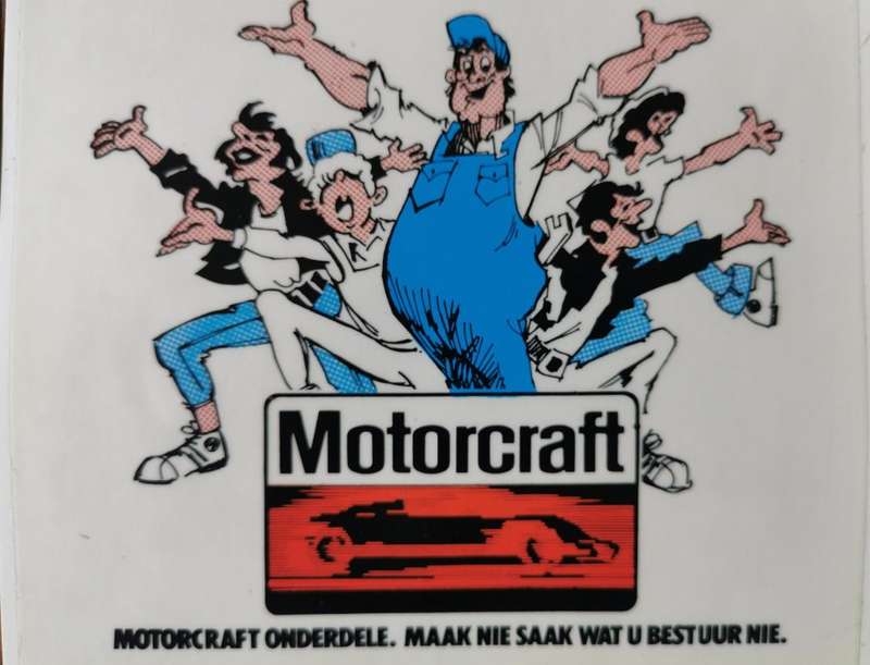 Lot of 5 vintage Afrikaans Motorcraft Parts car decal stickers