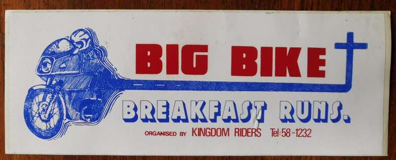 Lot of 4 vintage Big Bike Breakfast Runs Kingdom Riders motorcycle club decal stickers