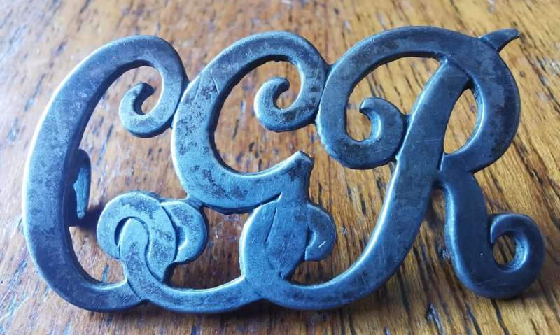 Rare 1896 silver hallmarked Cape Government Railways (CGR) cap badge - CO1875