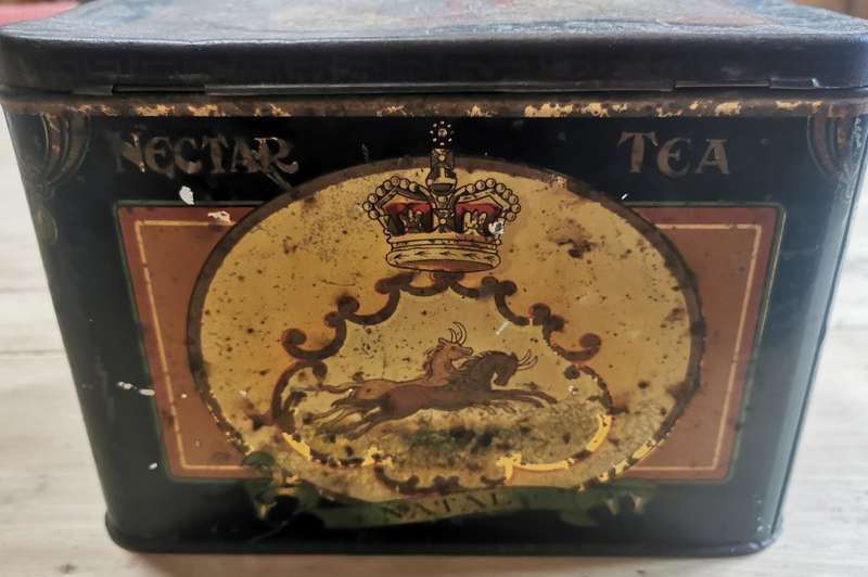 Very rare early 1900s SA Union Nectar Tea tin showing pre-Union colonies