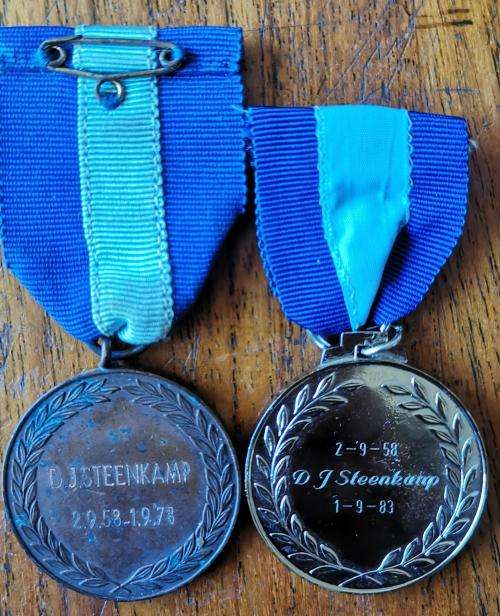 SWA Windhoek pair of 20- and 25-year long-service award medals