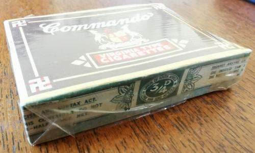 Rare full sealed packet of 10 Commando Kommando cigarettes by Policansky Brothers, Cape Town