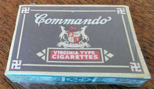 Rare full sealed packet of 10 Commando Kommando cigarettes by Policansky Brothers, Cape Town
