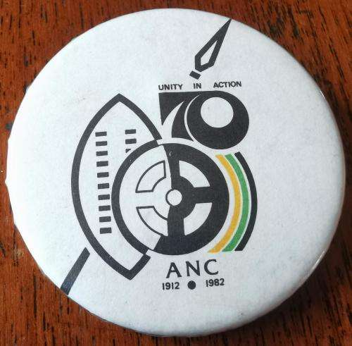 Vintage African National Congress (ANC) 70 years (1912 to 1982) large lapel badge