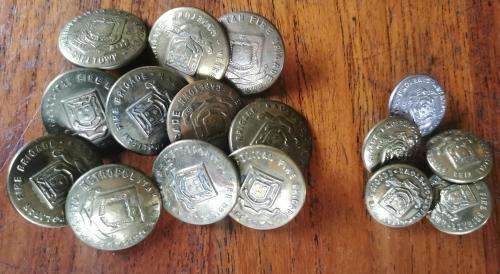Vintage Cape Town Metropolitan Fire Brigade lot of 16 buttons