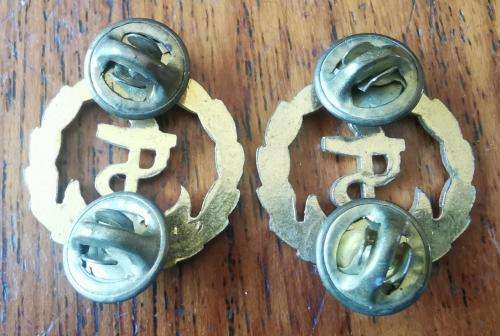 Royal Navy Chief Petty Officer post-WW2 pair of collar badges