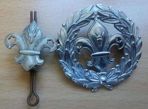 2 old SA springbok boy scout cap badges