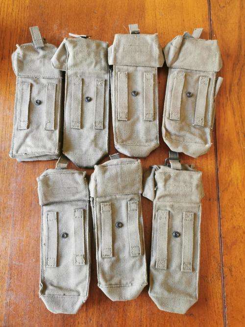 SADF lot of 7 Pattern 61/64 webbing ammo pouches - unused