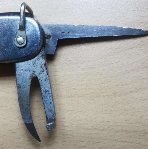SADF stainless steel 4-tool knife with Union Defence Force military mark