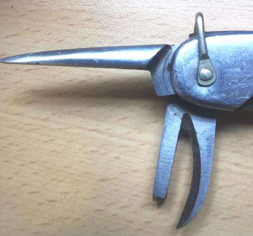 SADF stainless steel 4-tool knife with Union Defence Force military mark