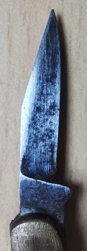 Vintage German-made tiny pocket knife with end ring