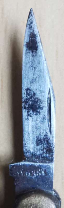 Vintage German-made tiny pocket knife with end ring
