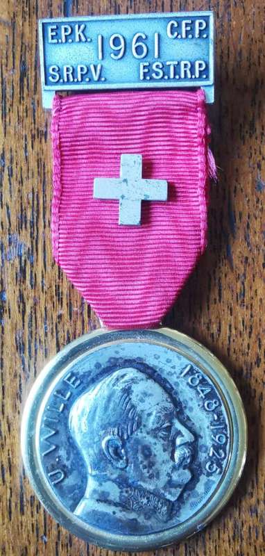 1961 Swiss Ulrich Wille shooting medal by Huguenin