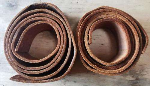 Pattern 1903 50 rounds 5-pouch .303 ammo belt bandolier plus 2 rolls of thick leather strips