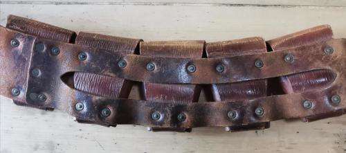 Pattern 1903 50 rounds 5-pouch .303 ammo belt bandolier plus 2 rolls of thick leather strips
