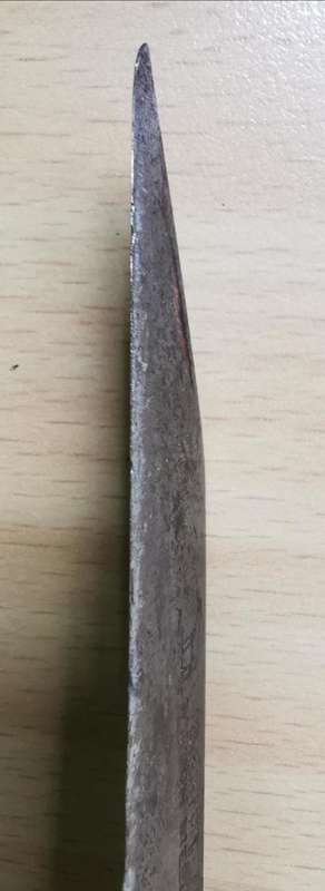 Vintage Okapi folding pocket knife stamped `Carbon Steel`, with moon and stars inlay