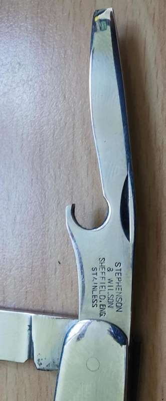 Vintage Stephenson and Wilson Sheffield stainless steel 2-blade pocket knife - Climax advertising