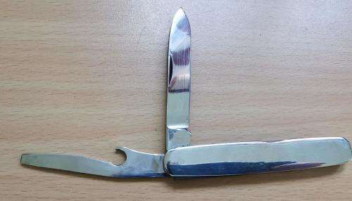 Vintage Stephenson and Wilson Sheffield stainless steel 2-blade pocket knife - Climax advertising