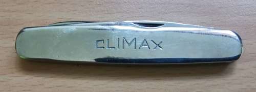 Vintage Stephenson and Wilson Sheffield stainless steel 2-blade pocket knife - Climax advertising