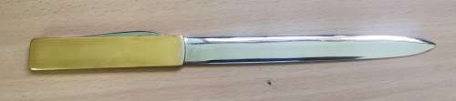 Vintage Muller and Schmidt Pfeilring Solingen rostfrei letter opener and knife - looks unused