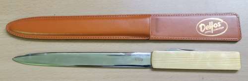 Vintage Muller and Schmidt Pfeilring Solingen rostfrei letter opener and knife - looks unused
