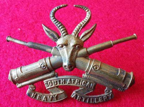 SADF Heavy Artillery helmet badge 1915-1919 (ears up type)