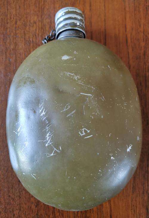 1973 Soviet Russian water bottle in original drawstring cover - bush war trophy