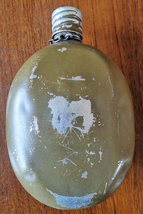 1973 Soviet Russian water bottle in original drawstring cover - bush war trophy