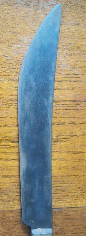 Well-used old police machete in Jabez Cliff of Walsall leather sheath 1934