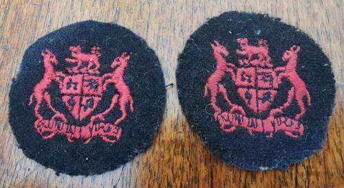 SA Navy pair of warrant officer small cloth badges