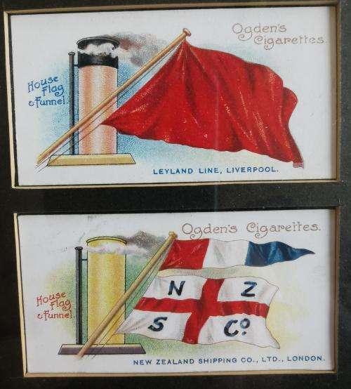 Ogden`s Cigarette Cards Flags and Funnels of Leading Steamship Lines 1906 full set of 50 - CV R4 000