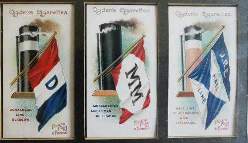 Ogden`s Cigarette Cards Flags and Funnels of Leading Steamship Lines 1906 full set of 50 - CV R4 000
