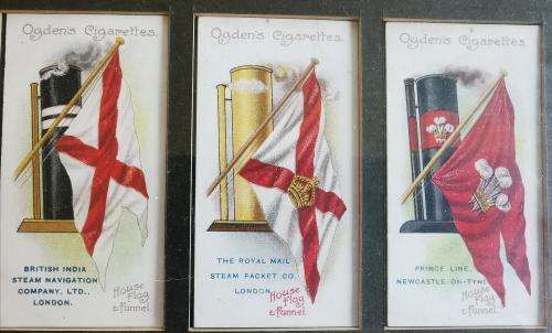 Ogden`s Cigarette Cards Flags and Funnels of Leading Steamship Lines 1906 full set of 50 - CV R4 000