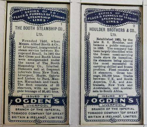Ogden`s Cigarette Cards Flags and Funnels of Leading Steamship Lines 1906 full set of 50 - CV R4 000