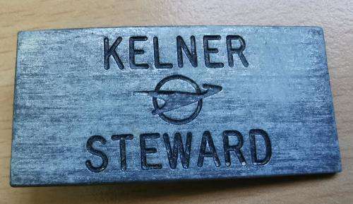 Vintage Blue Train Kelner / Steward badge