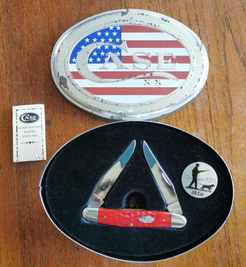 USA-made 2-blade Case XX 629/11 stainless steel knife in original presentation tin - looks unused