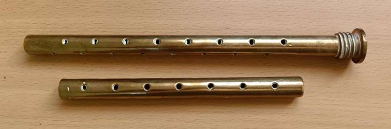 Brass screw-in igniter primer vented tube for Eland 90mm tank shell 1978 + extra cut vented tube