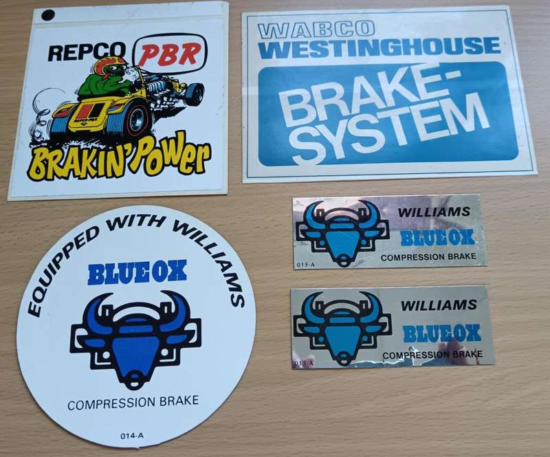 Lot of 5 vintage vehicle brakes advertising decal stickers