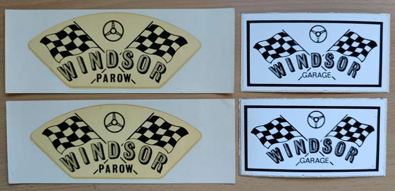 Lot of 4 vintage Windsor Garage Parow decal stickers