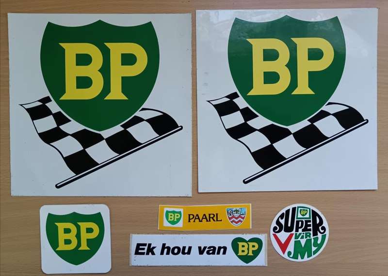 Lot of 6 vintage BP petroleum car decal stickers