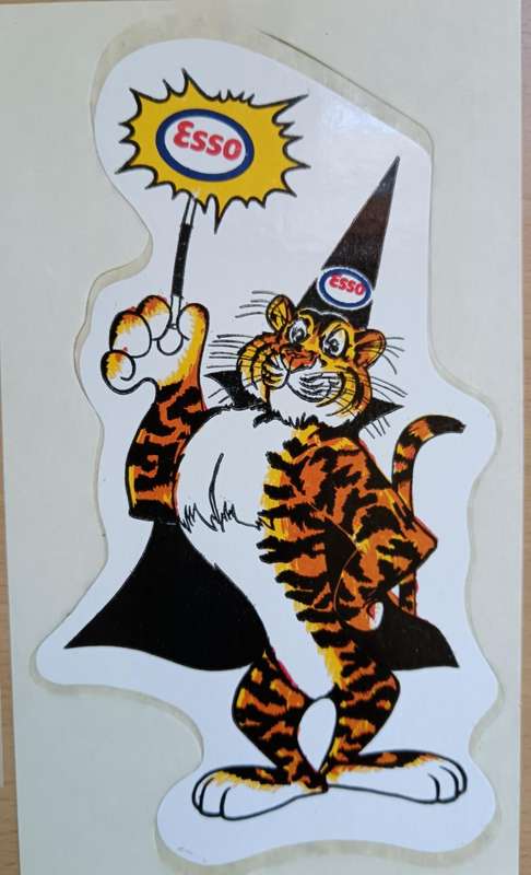 Great lot of 6 vintage Esso English and Afrikaans car decal stickers - Put a tiger in your tank