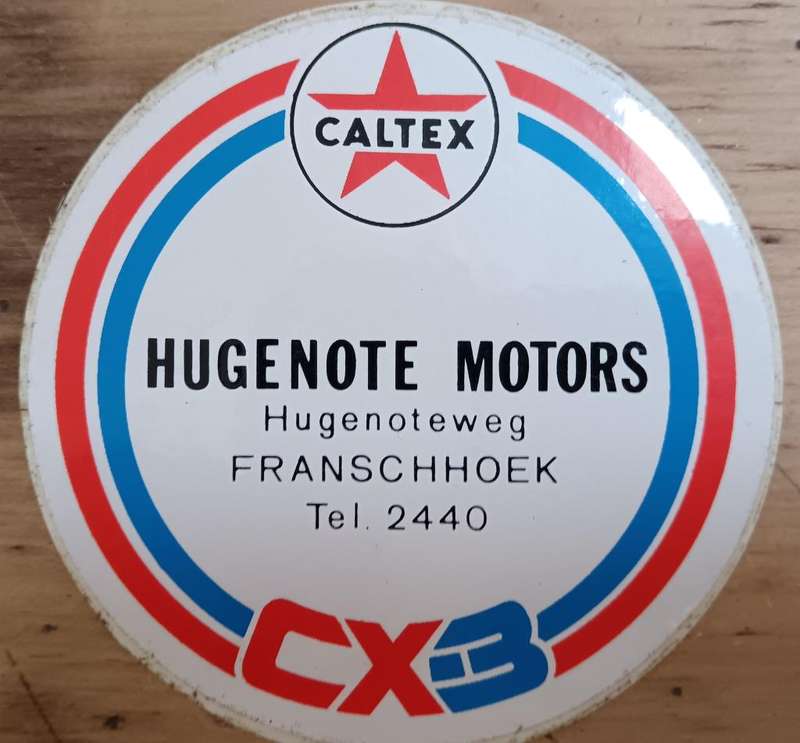 Great lot of 13 vintage Caltex CX-3 / Boron English and Afrikaans decal stickers and disks