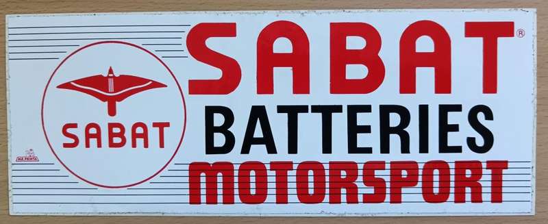 Vintage SABAT batteries Motorsport car decal sticker