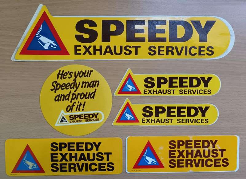 Lot of 6 vintage Speedy exhaust services car decal stickers