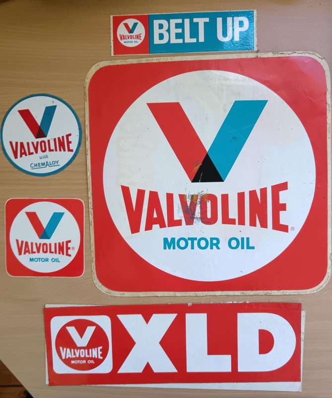 Lot of 6 vintage Valvoline motor oil decal stickers