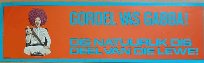Great pair of vintage Afrikaans road safety bumper stickers + bilingual car disk sticker - 2 of 2