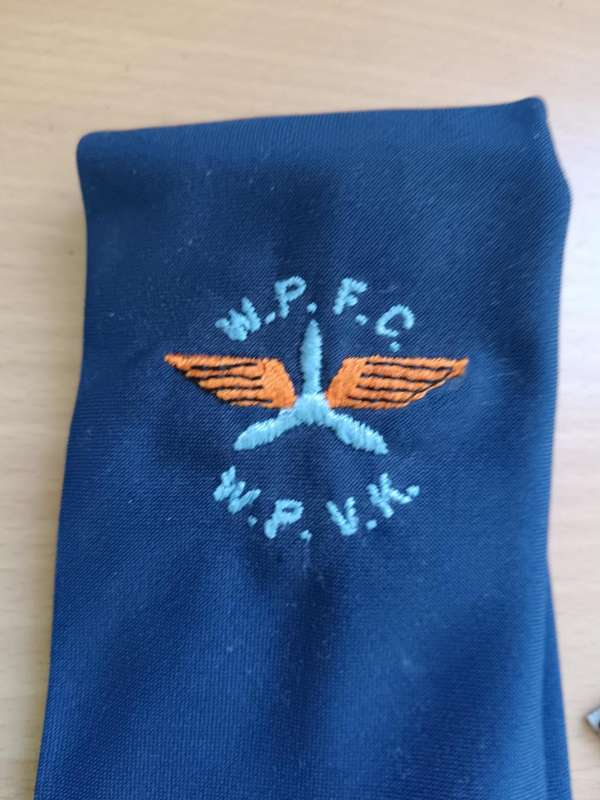 Vintage Western Province Flying Club (WPFC/WPVK) tie, club patch, wings, and pin badge